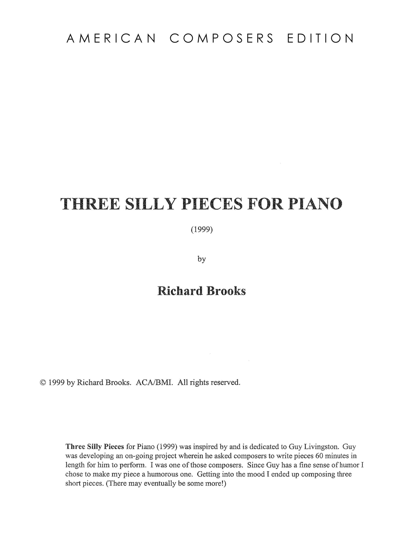 Three Silly Piano Pieces