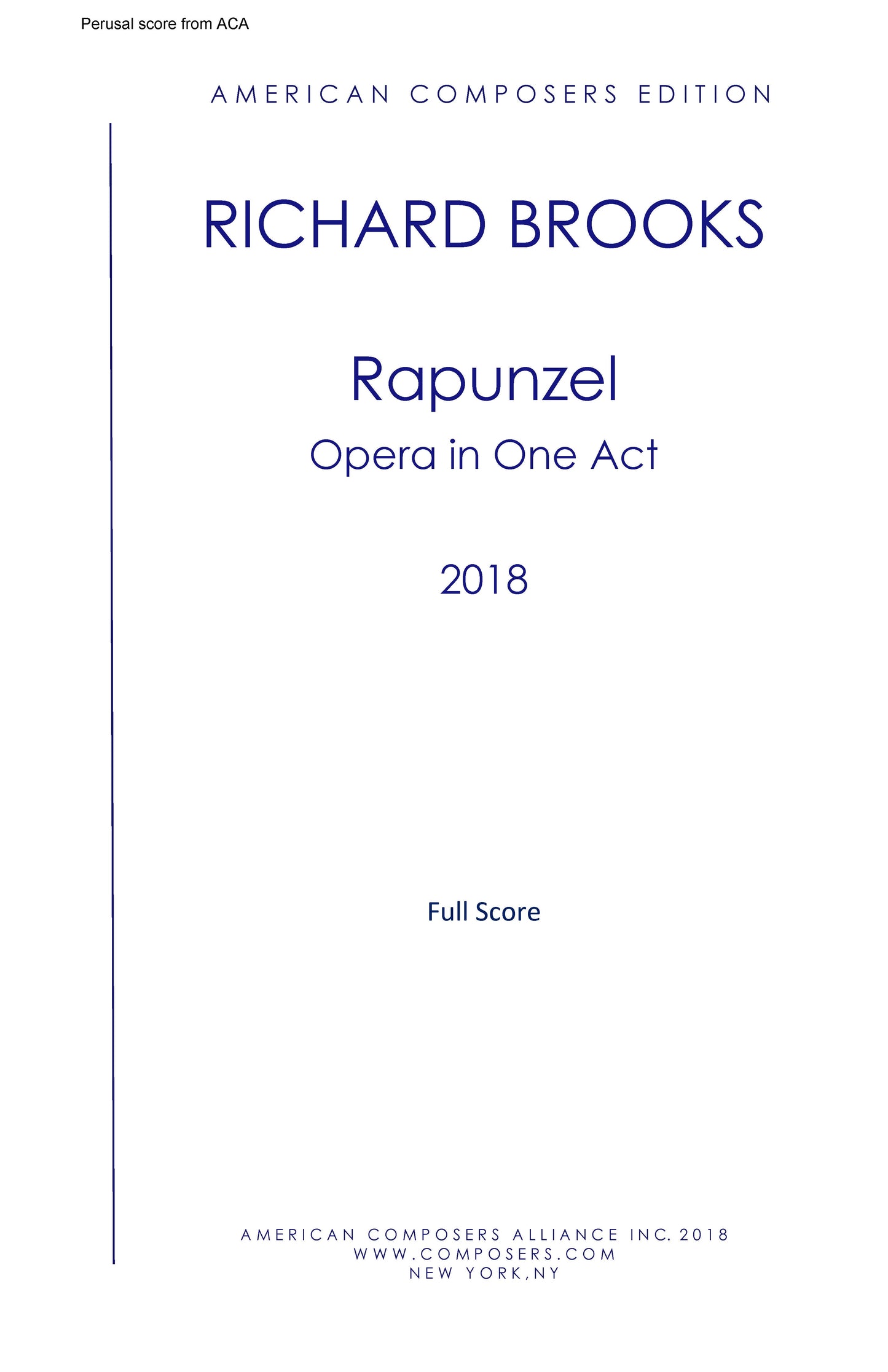 Rapunzel - Full Score