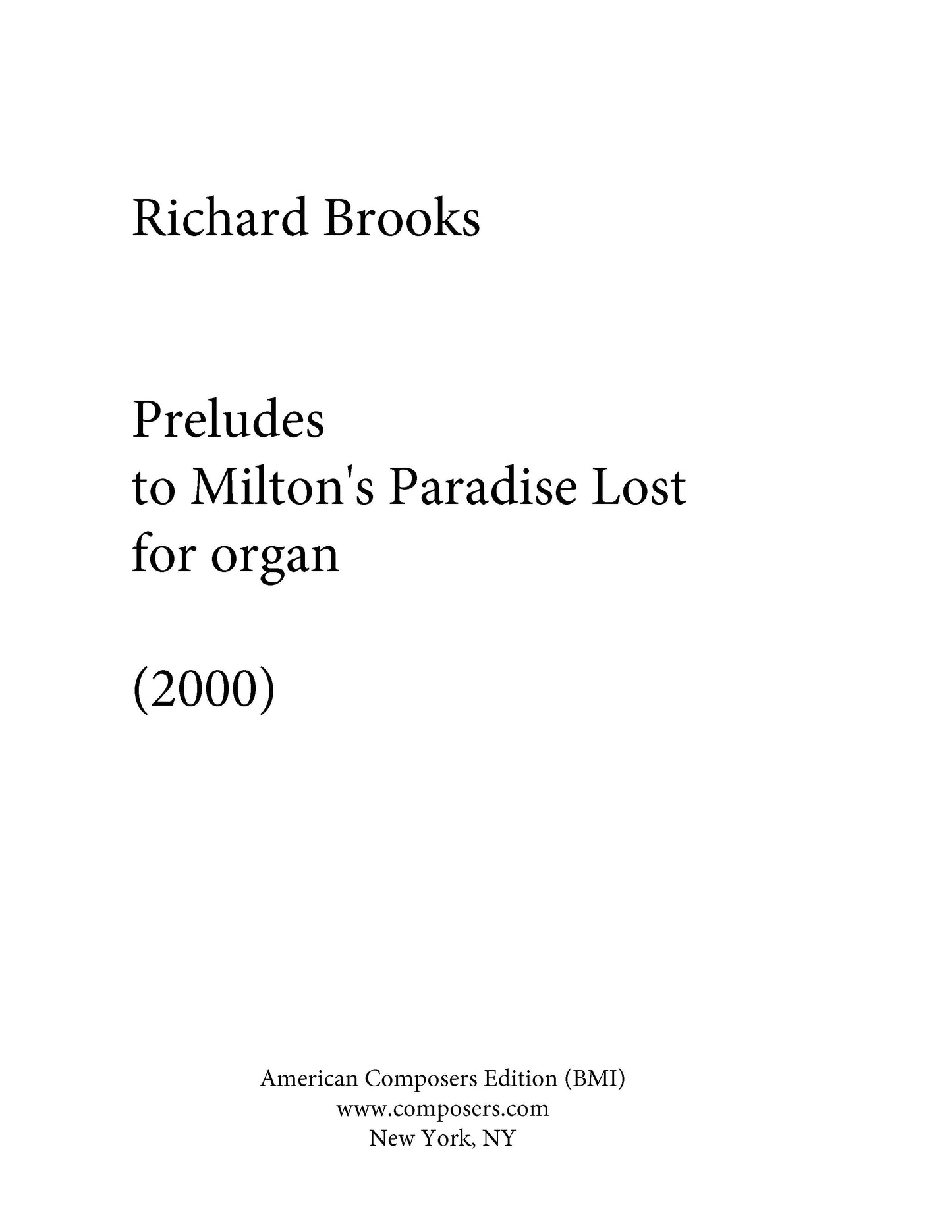 Preludes To Milton's 'paradise Lost'