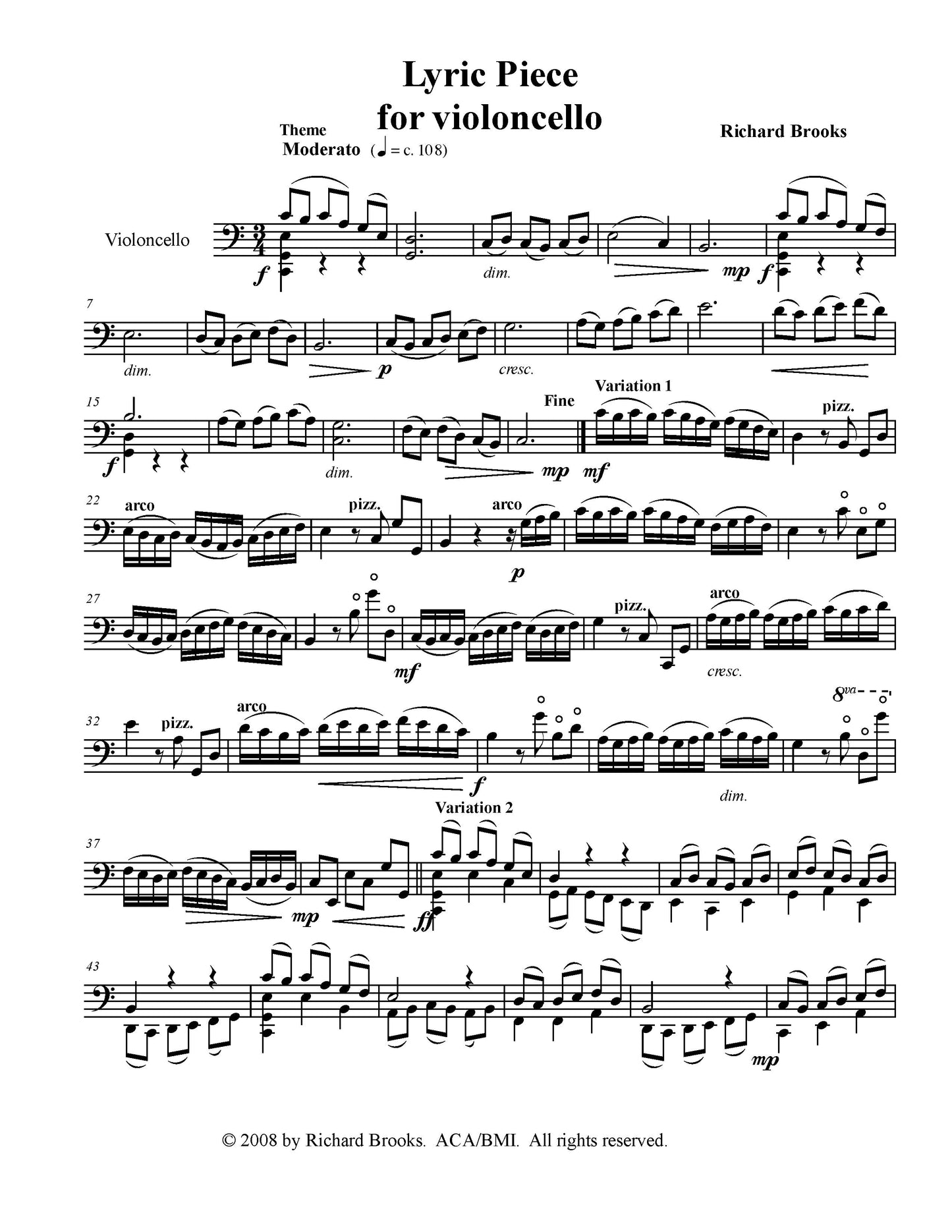 Lyric Piece For Violoncello