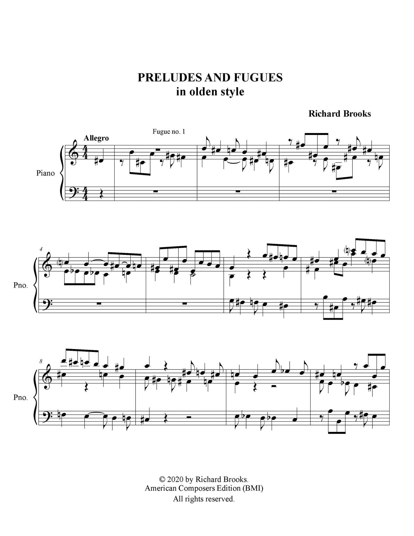 Preludes And Fugues In Olden Style