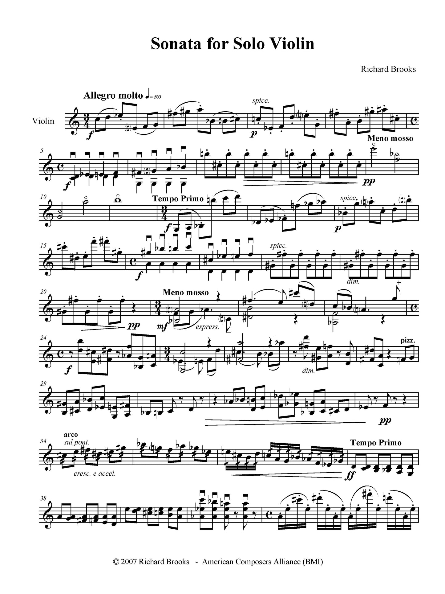 Sonata For Solo Violin