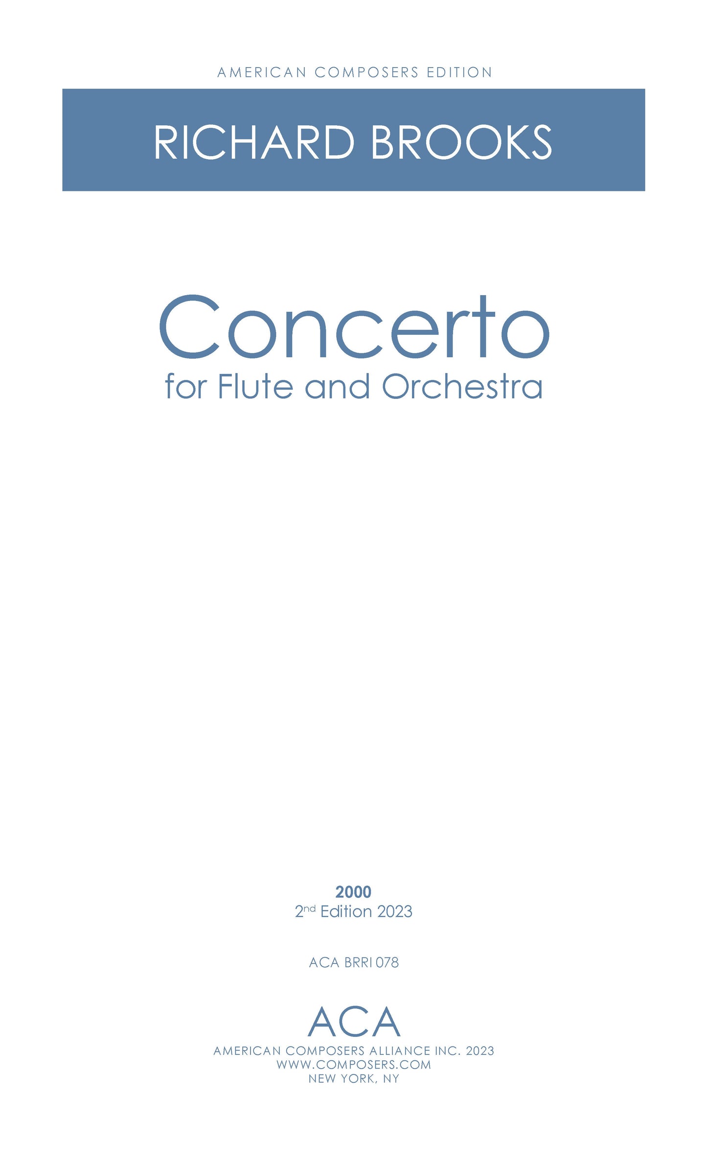 Concerto For Flute And Orchestra