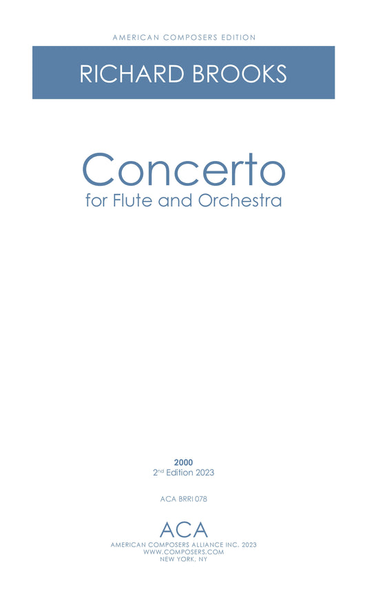 Concerto For Flute And Orchestra