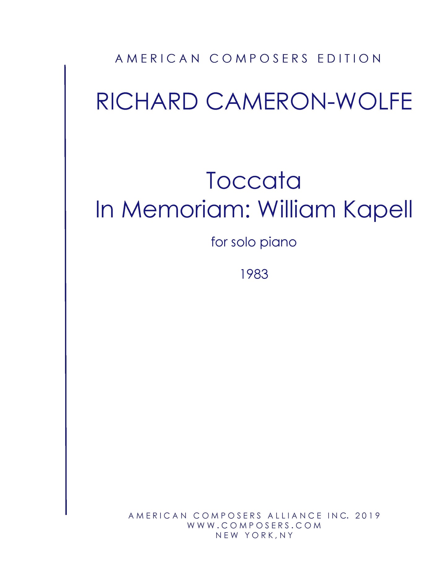 Toccata: In Memoriam William Kapell