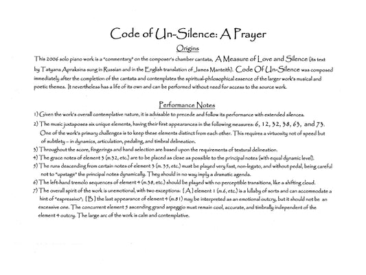 Code Of Un-Silence: A Prayer