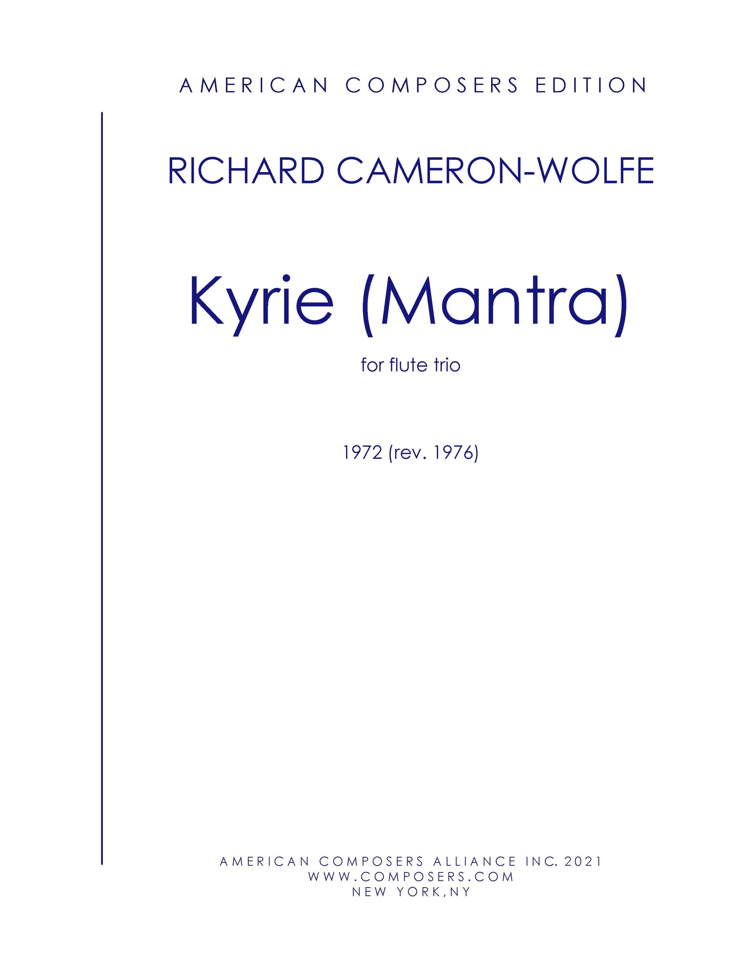 Kyrie (Mantra) For Flute Trio