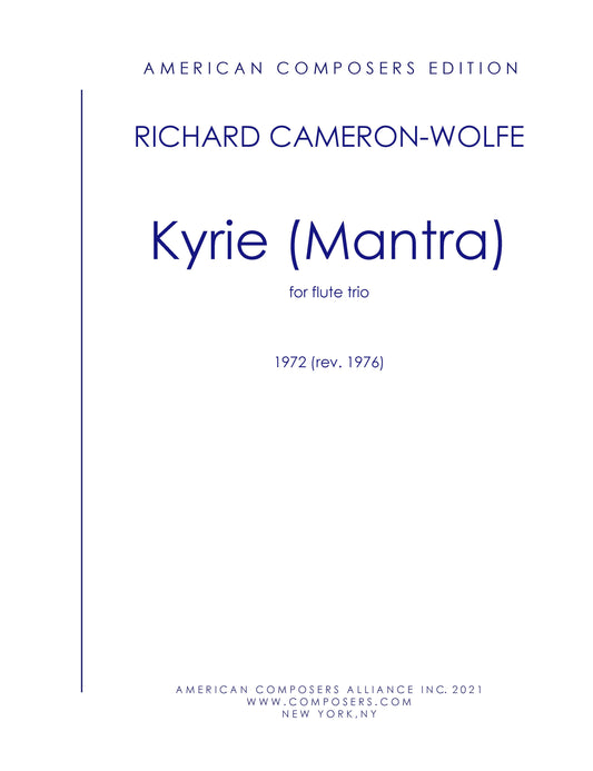 Kyrie (Mantra) For Flute Trio