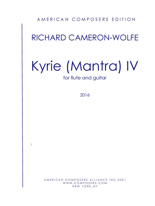 Kyrie (Mantra) Iv - For Flute And Guitar