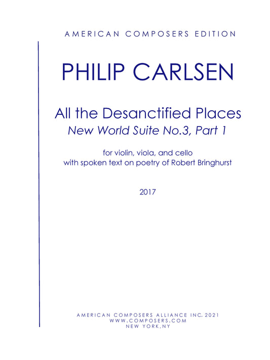 New World Suite No. 3, Part 1: All The Desanctified Places