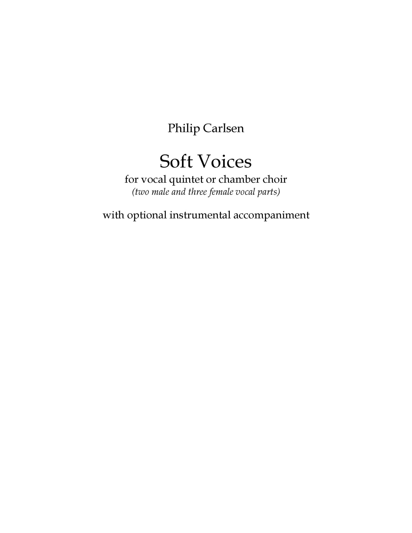 Soft Voices - Choir With Chamber Ensemble