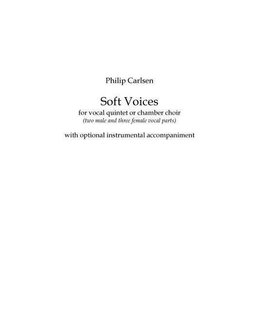 Soft Voices - Choir With Chamber Ensemble