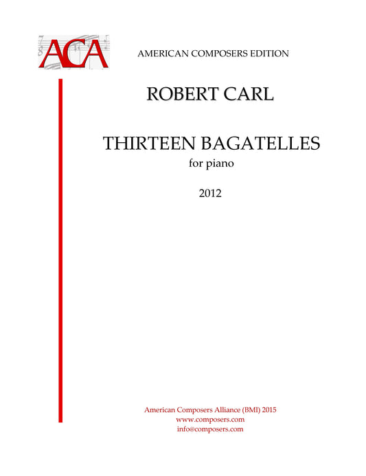 Thirteen Bagatelles For Piano (After Wallace Stevens)