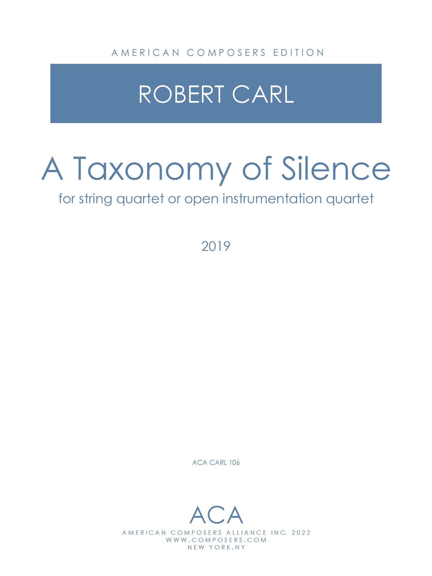 Taxonomy Of Silence