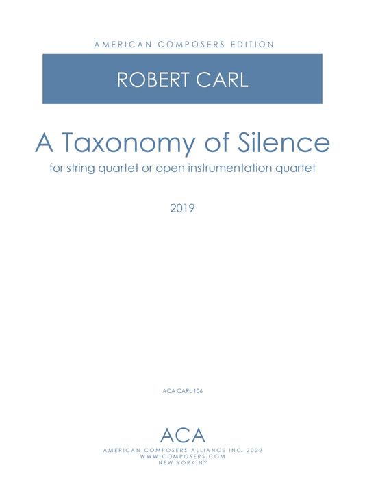 Taxonomy Of Silence