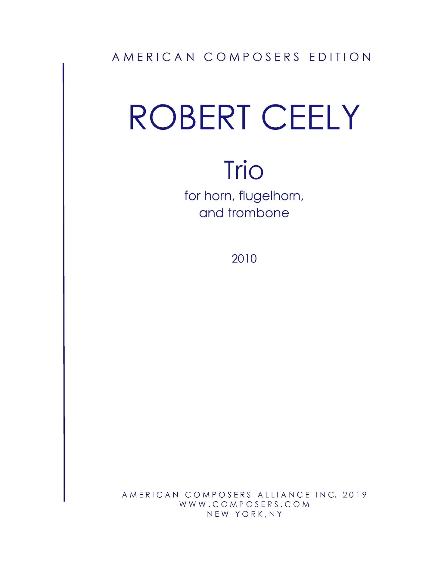 Trio For Horn, Flugelhorn, And Trombone