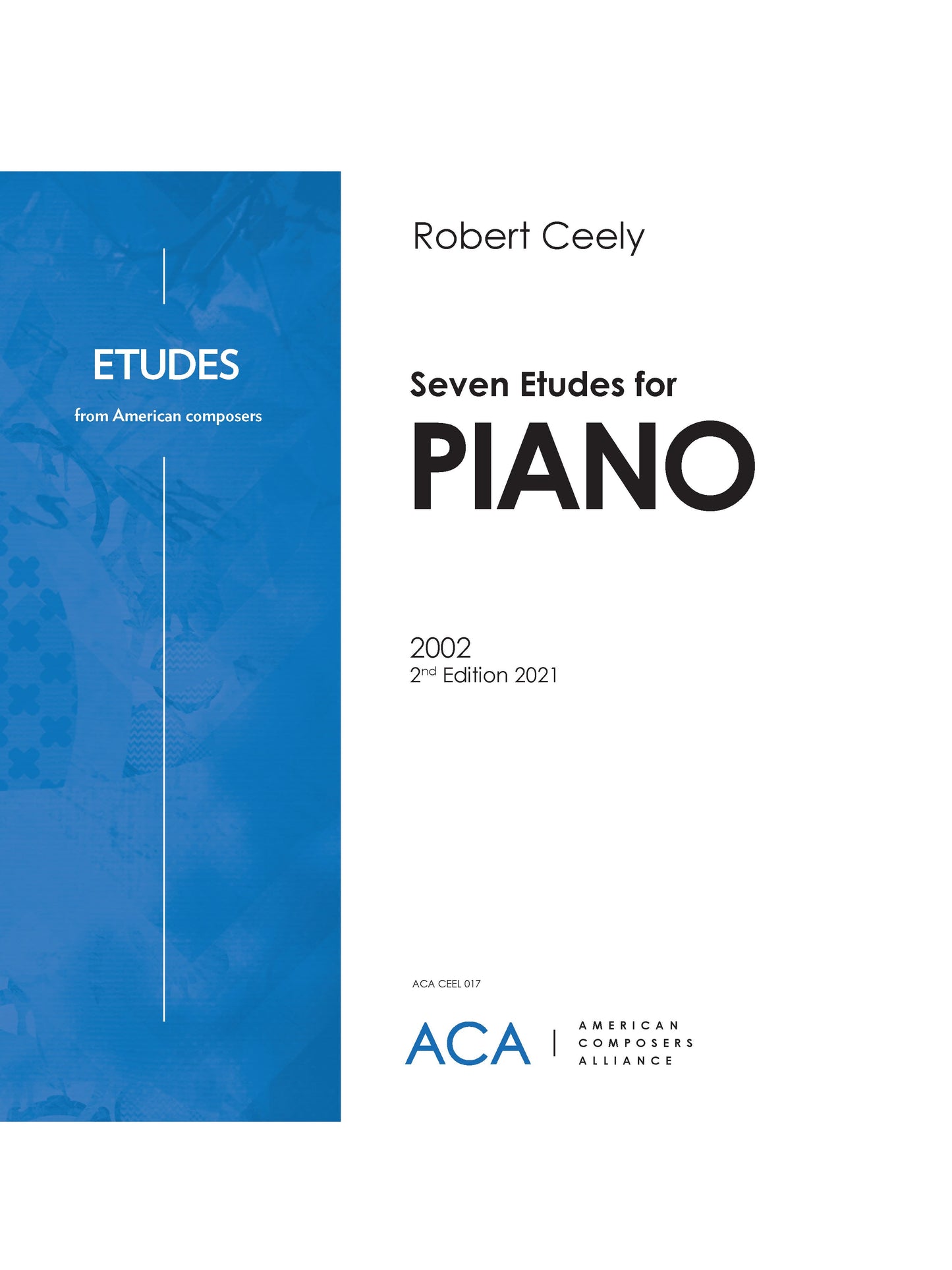 Seven Etudes For Piano