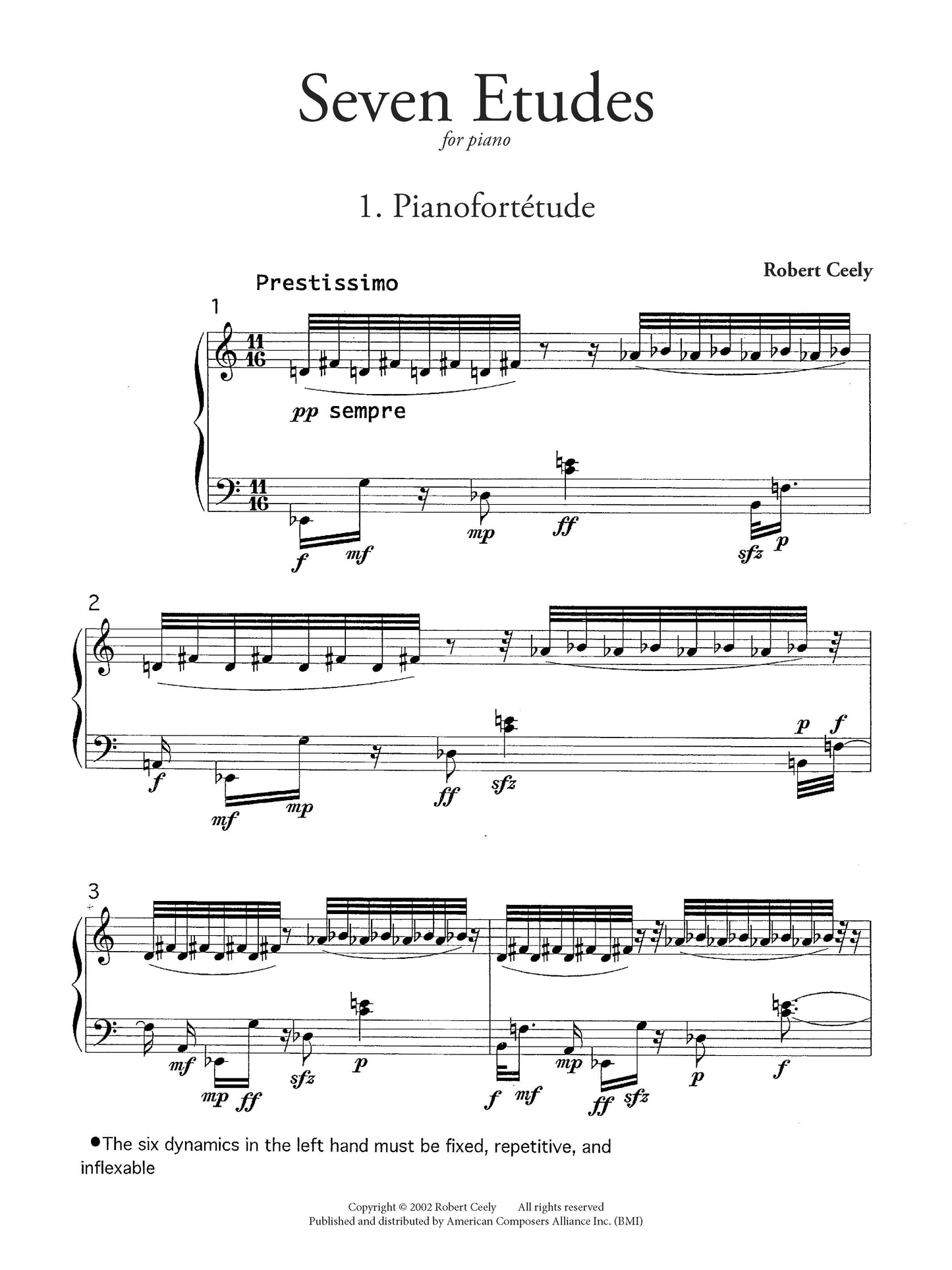 Seven Etudes For Piano