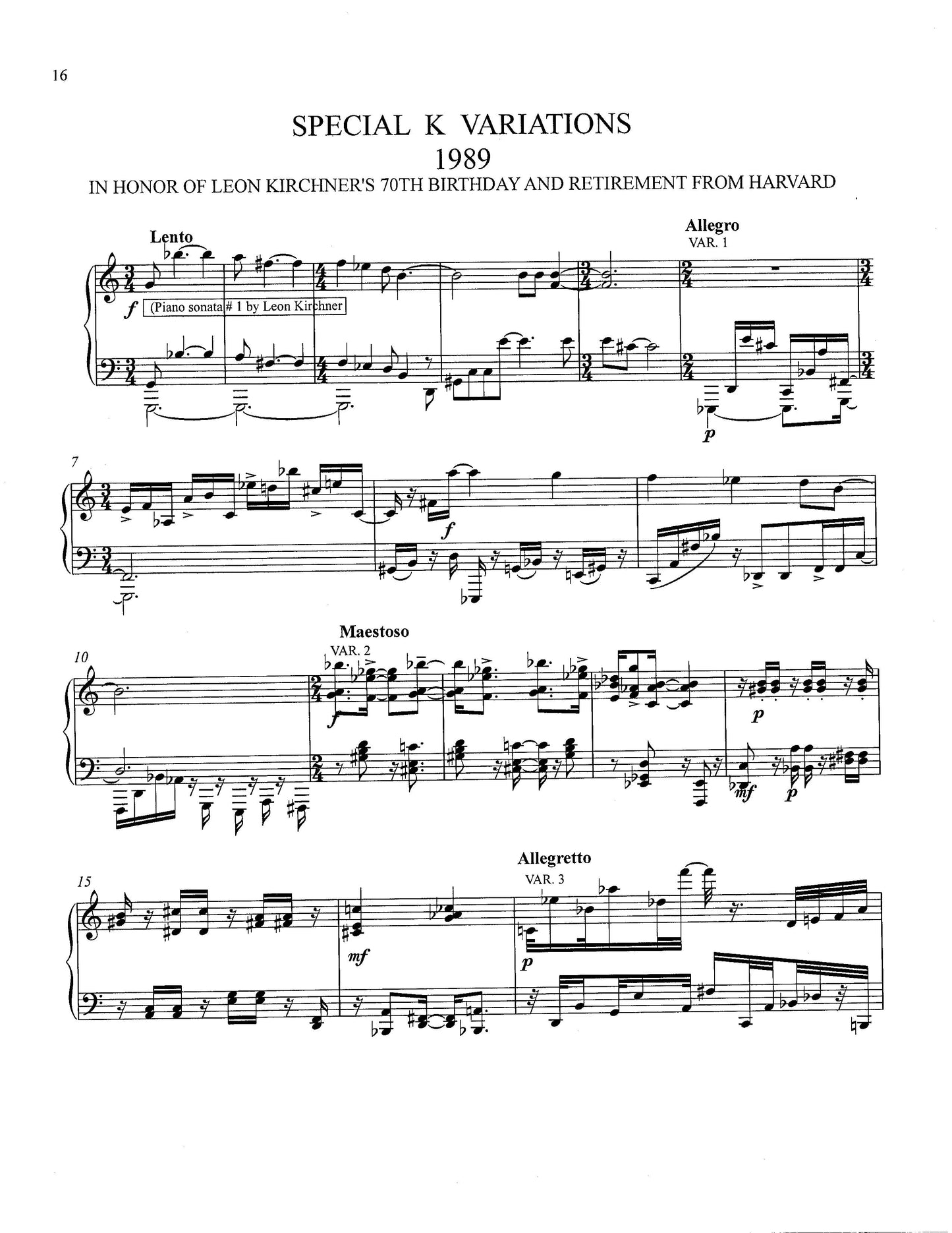 Piano Miscellany Seven (Not So Easy) Pieces For Piano