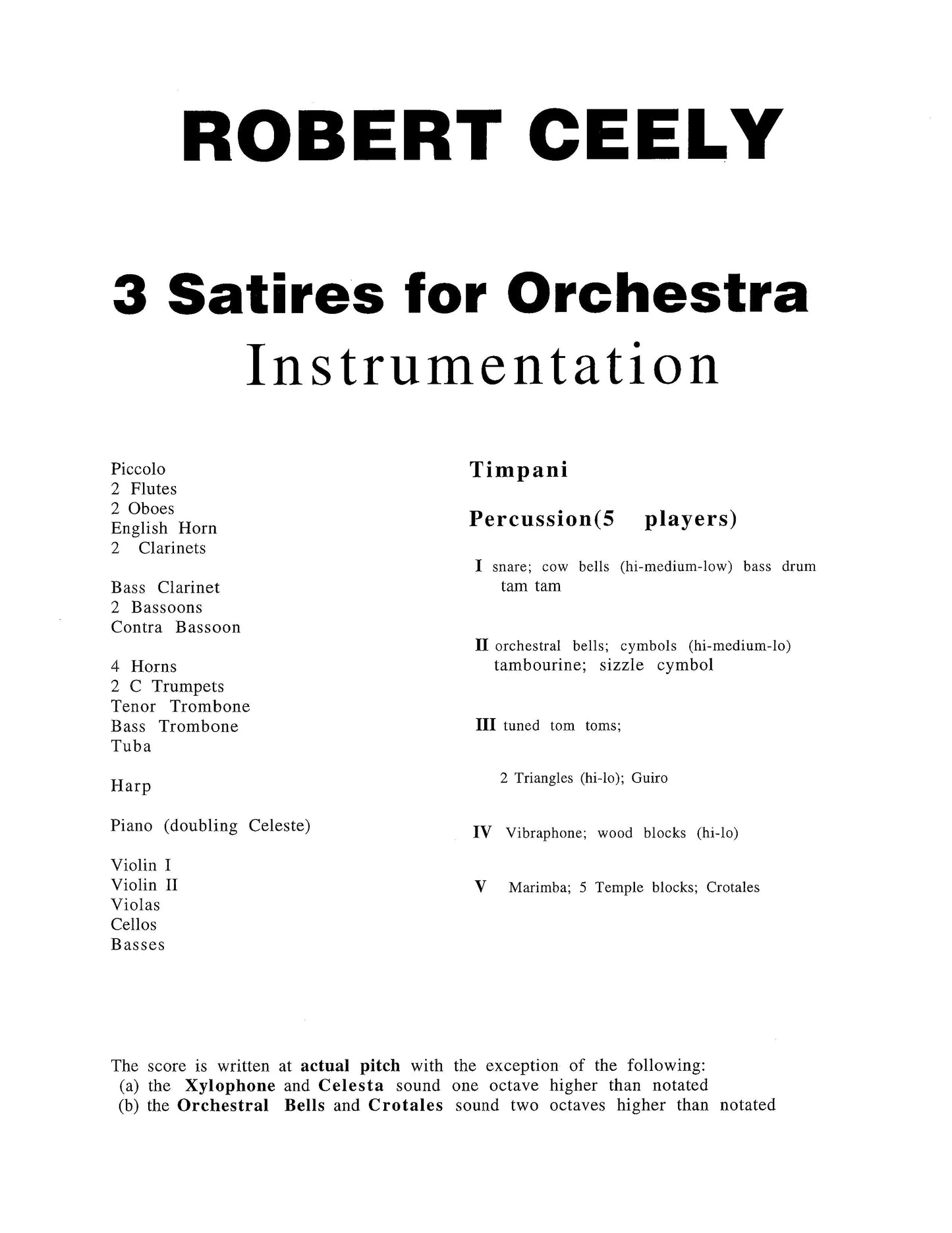 Three Satires For Orchestra