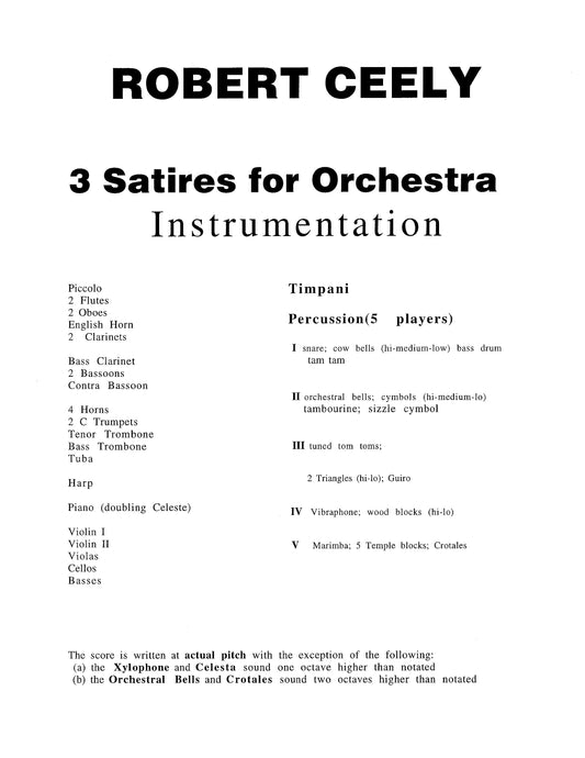 Three Satires For Orchestra