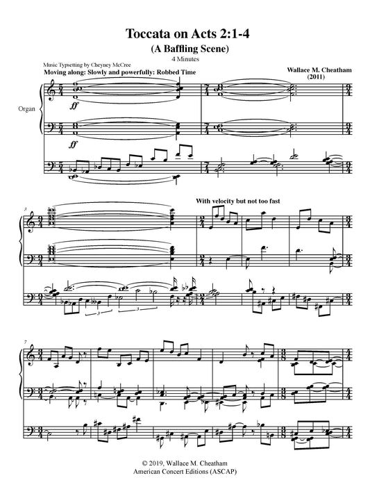 Toccata On Acts 2:1-4 A Baffling Scene