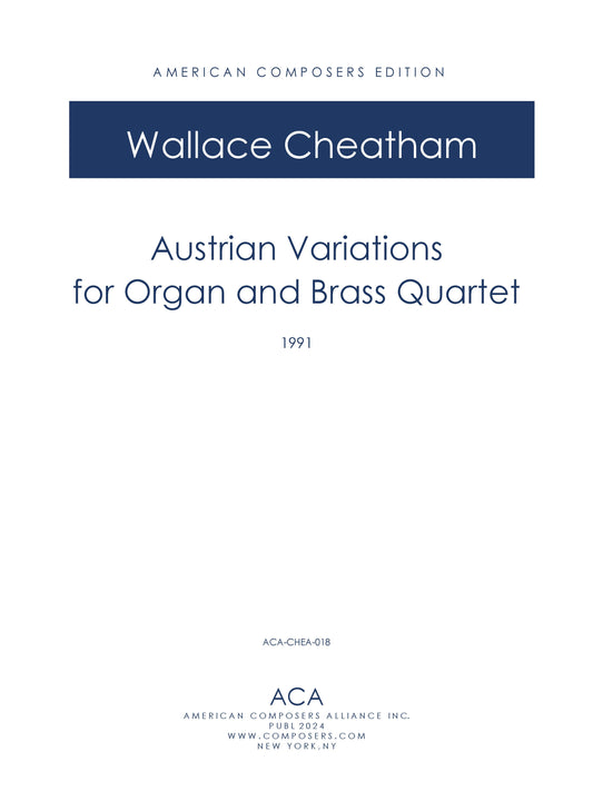 Austrian Variations For Organ And Brass Quartet