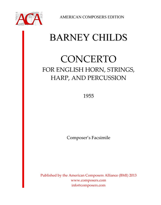 Concerto For English Horn, Strings, Harp & Percussion