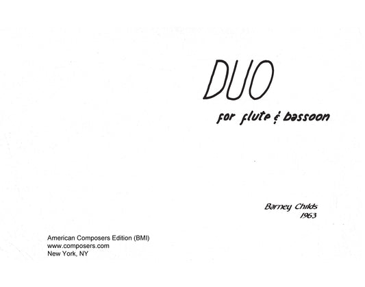 Duo For Flute And Bassoon