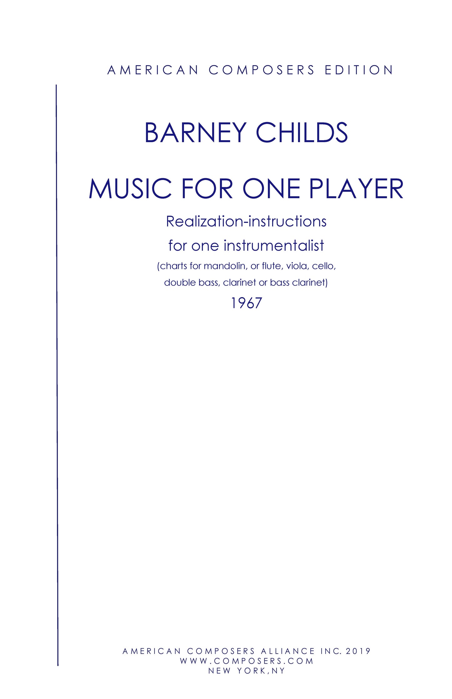 Music For One Player