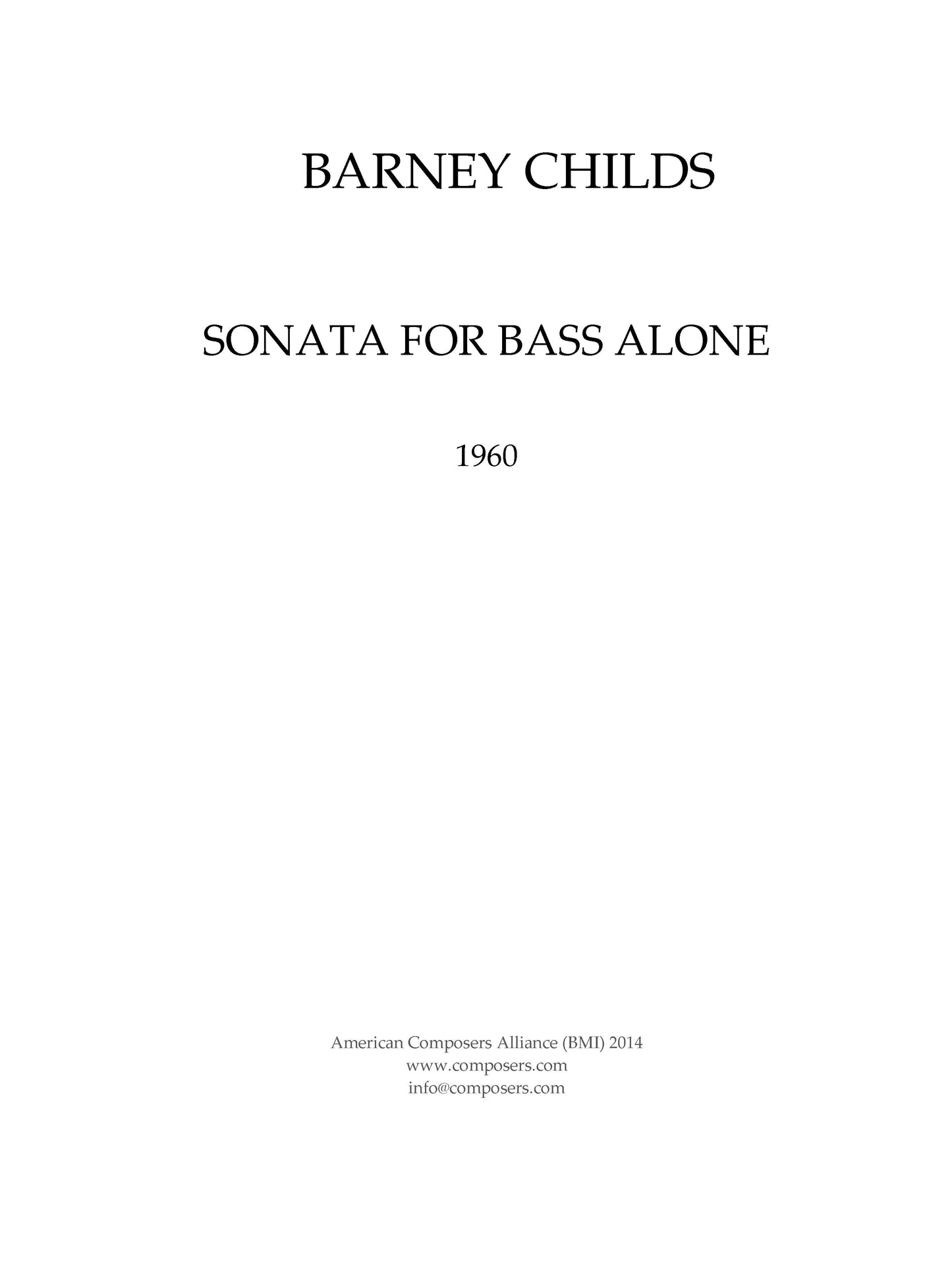 Sonata For Bass Alone