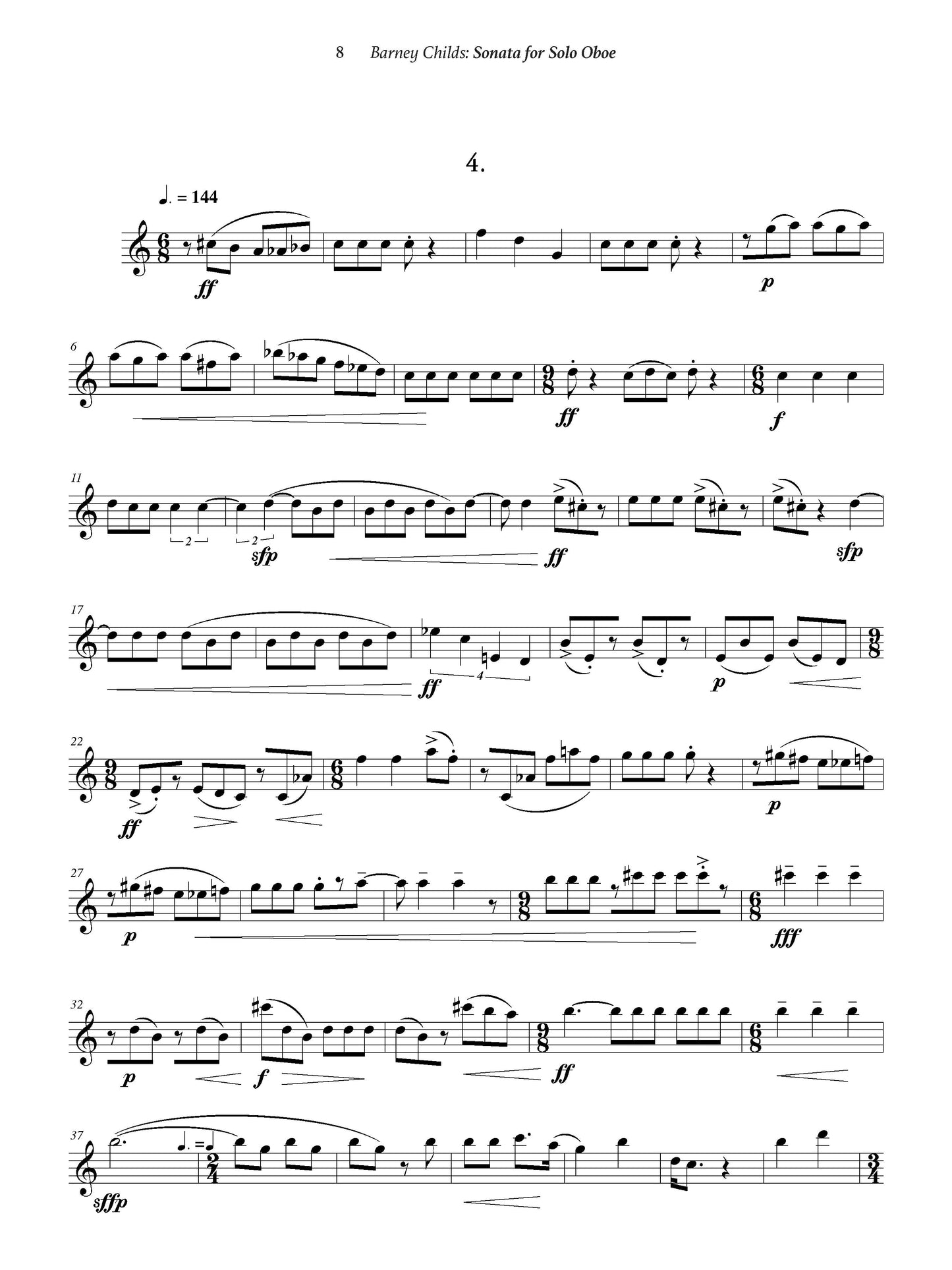 Sonata For Solo Oboe