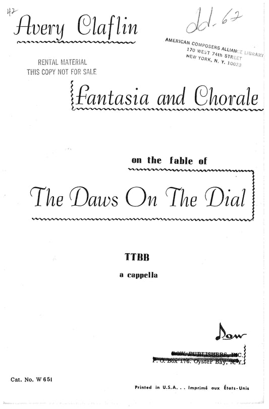 Fantasia & Chorale On The Fable Of The Daws On The Dial