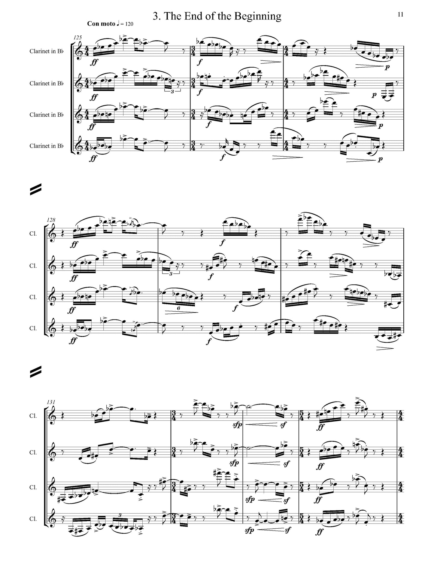 Four Movements for Clarinet Quartet