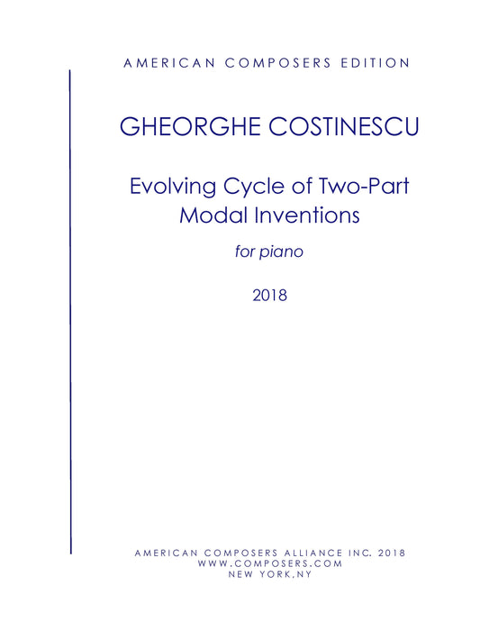 Evolving Cycle Of Two-Part Modal Inventions For Piano