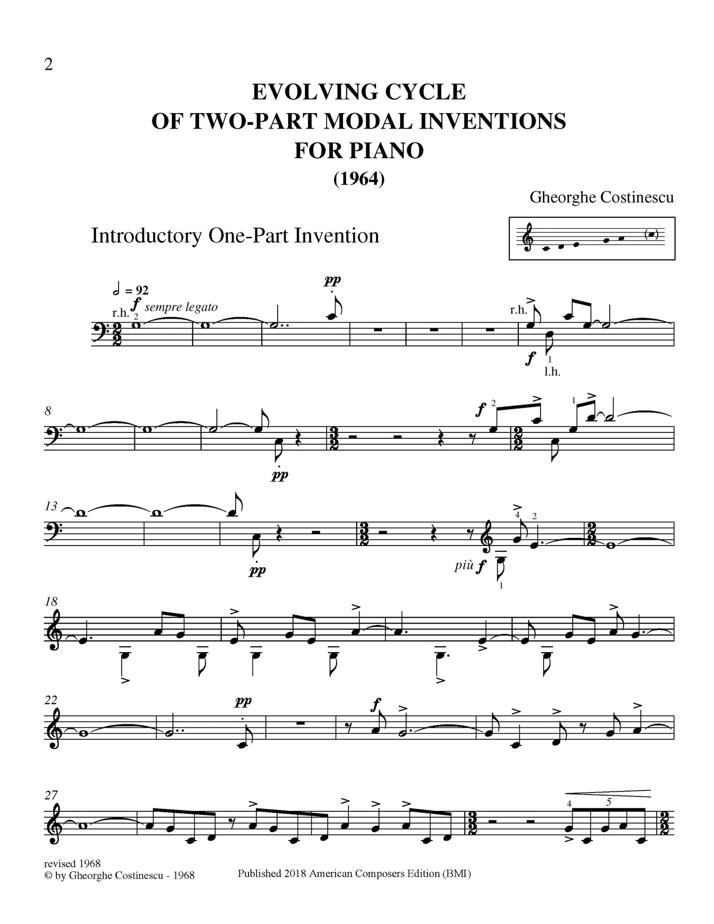 Evolving Cycle Of Two-Part Modal Inventions For Piano