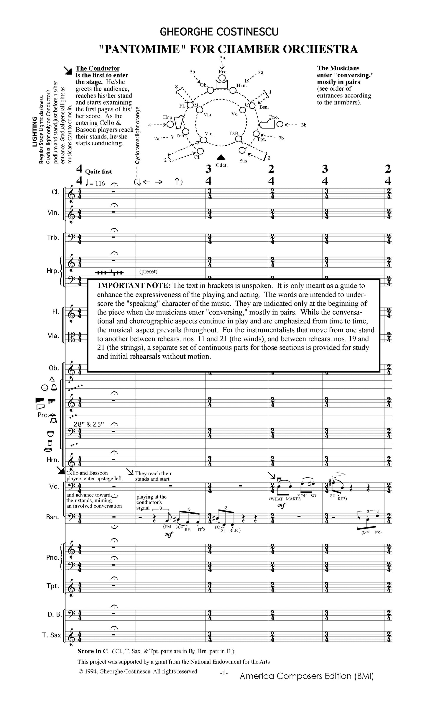 Pantomime For Chamber Orchestra