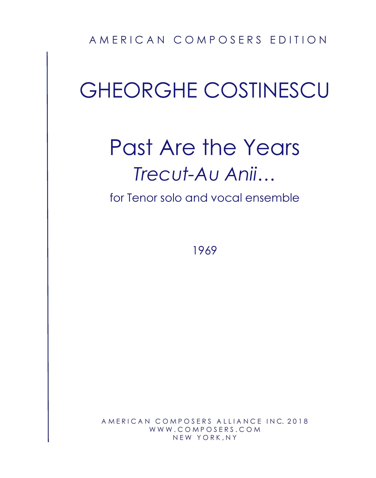 Past Are The Years (Trecut-Au Anii)