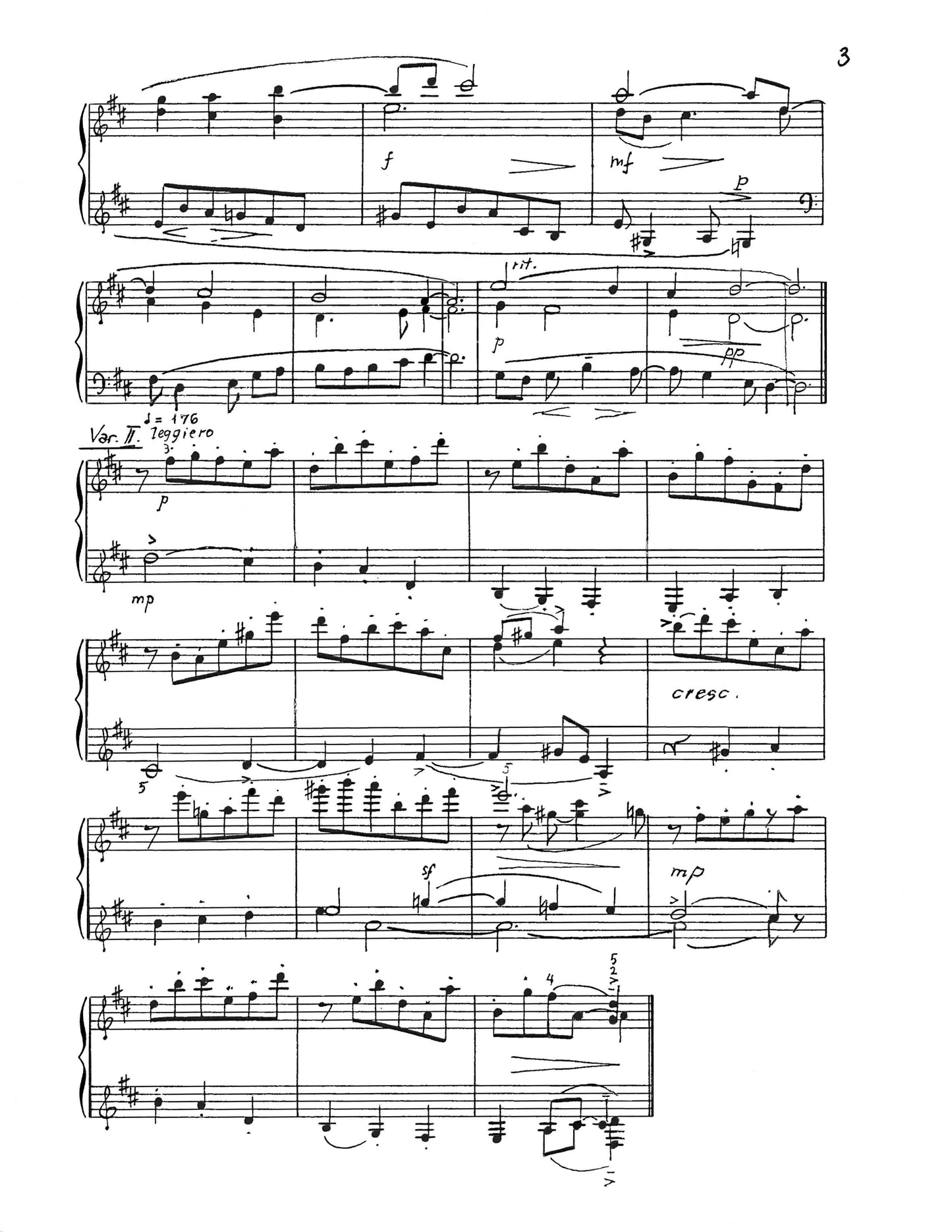 Theme And Variations For The Piano