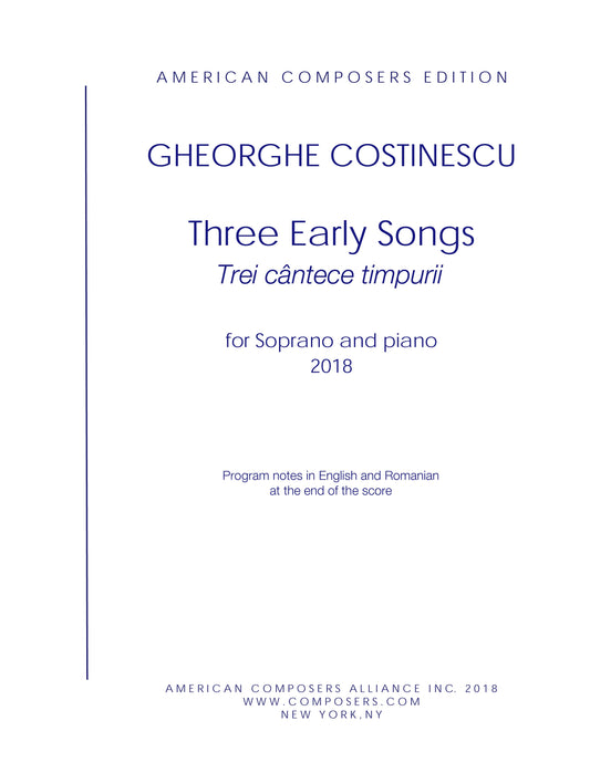 Three Early Songs - Trei Cantece Timpurii