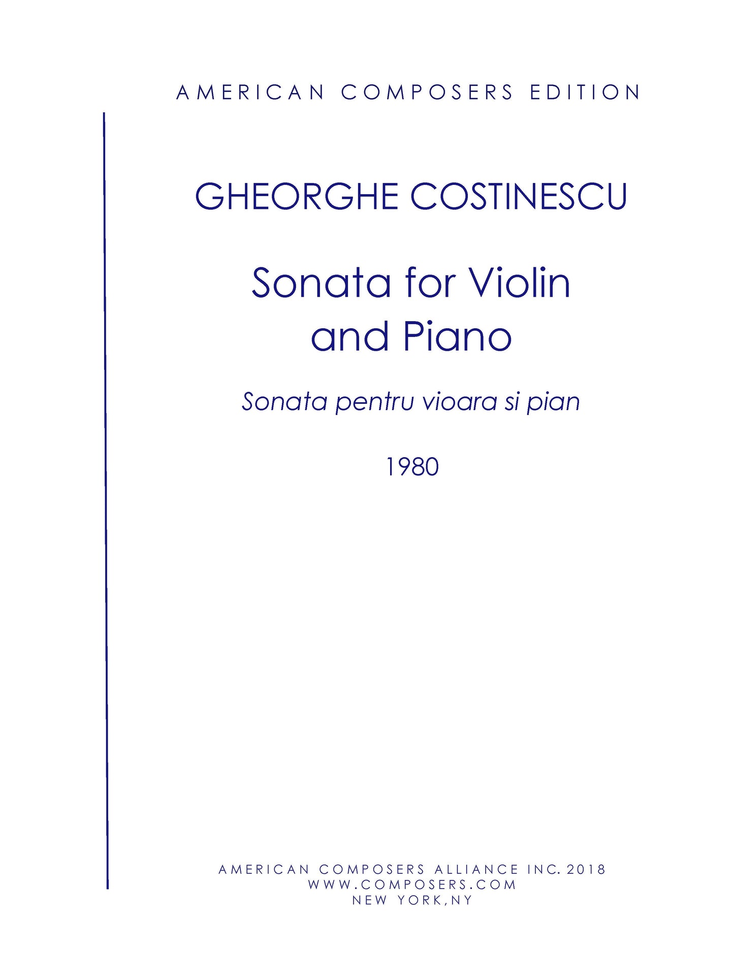 Sonata For Violin And Piano