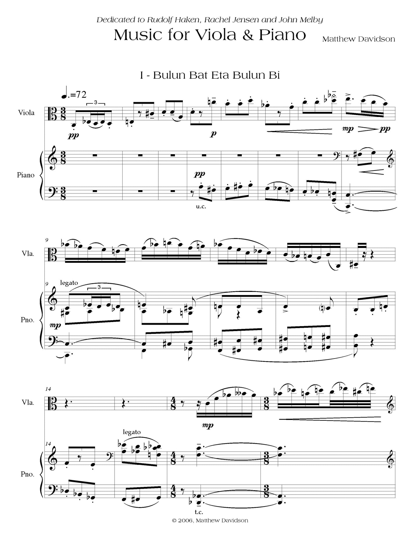 Music For Viola And Piano