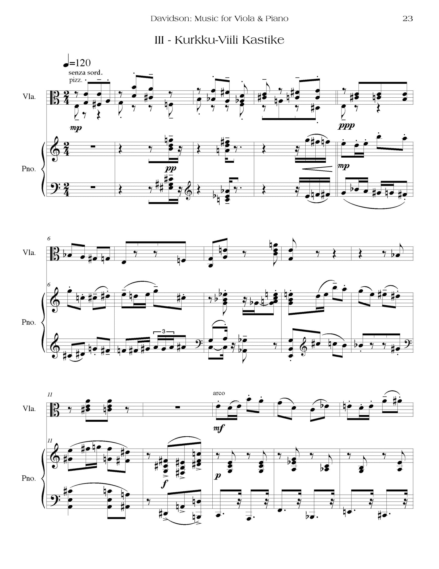 Music For Viola And Piano