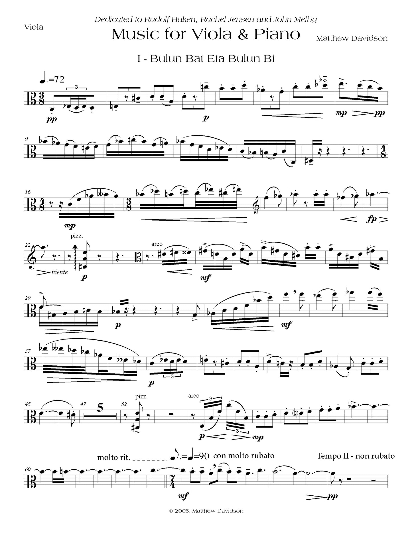 Music For Viola And Piano