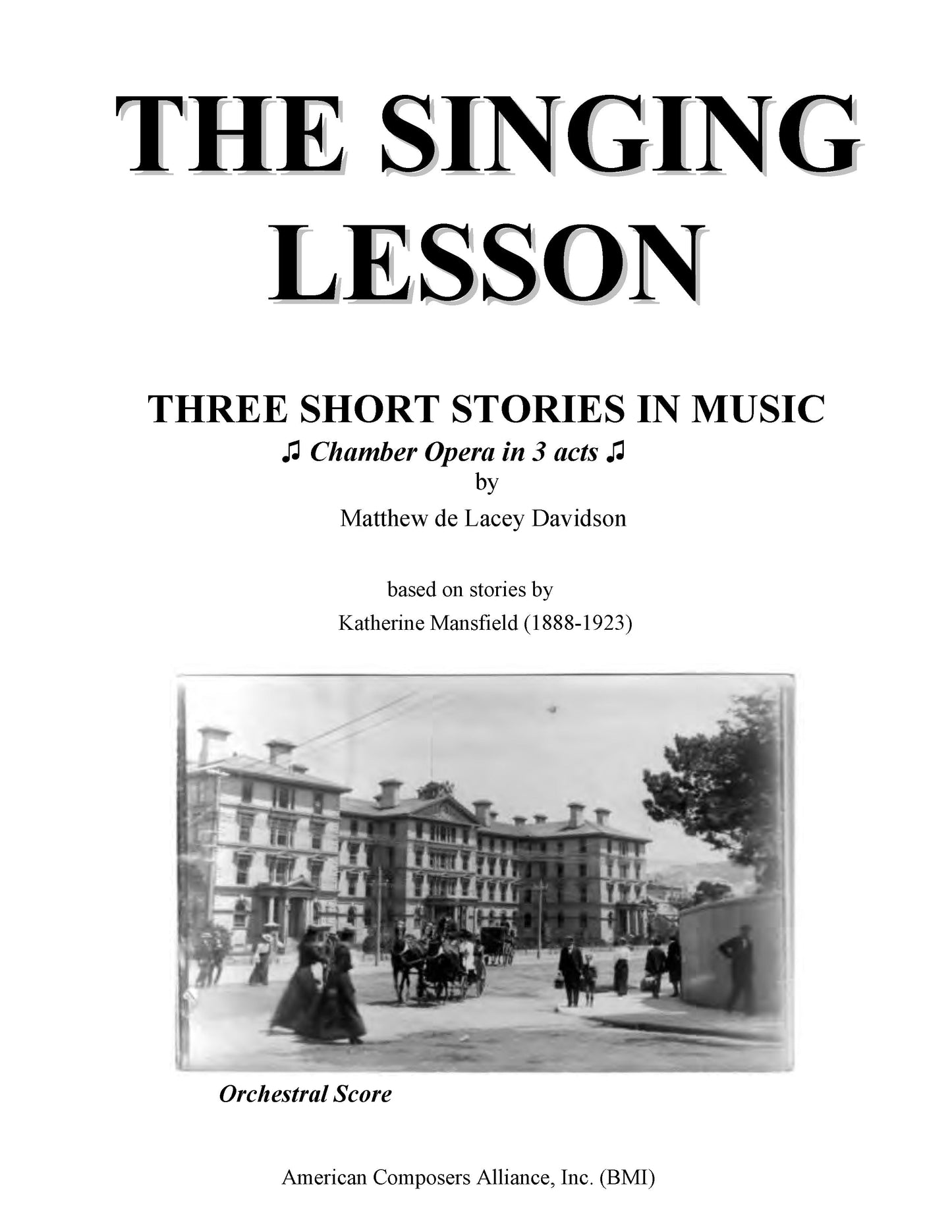 Singing Lesson - Chamber Opera In Three Acts