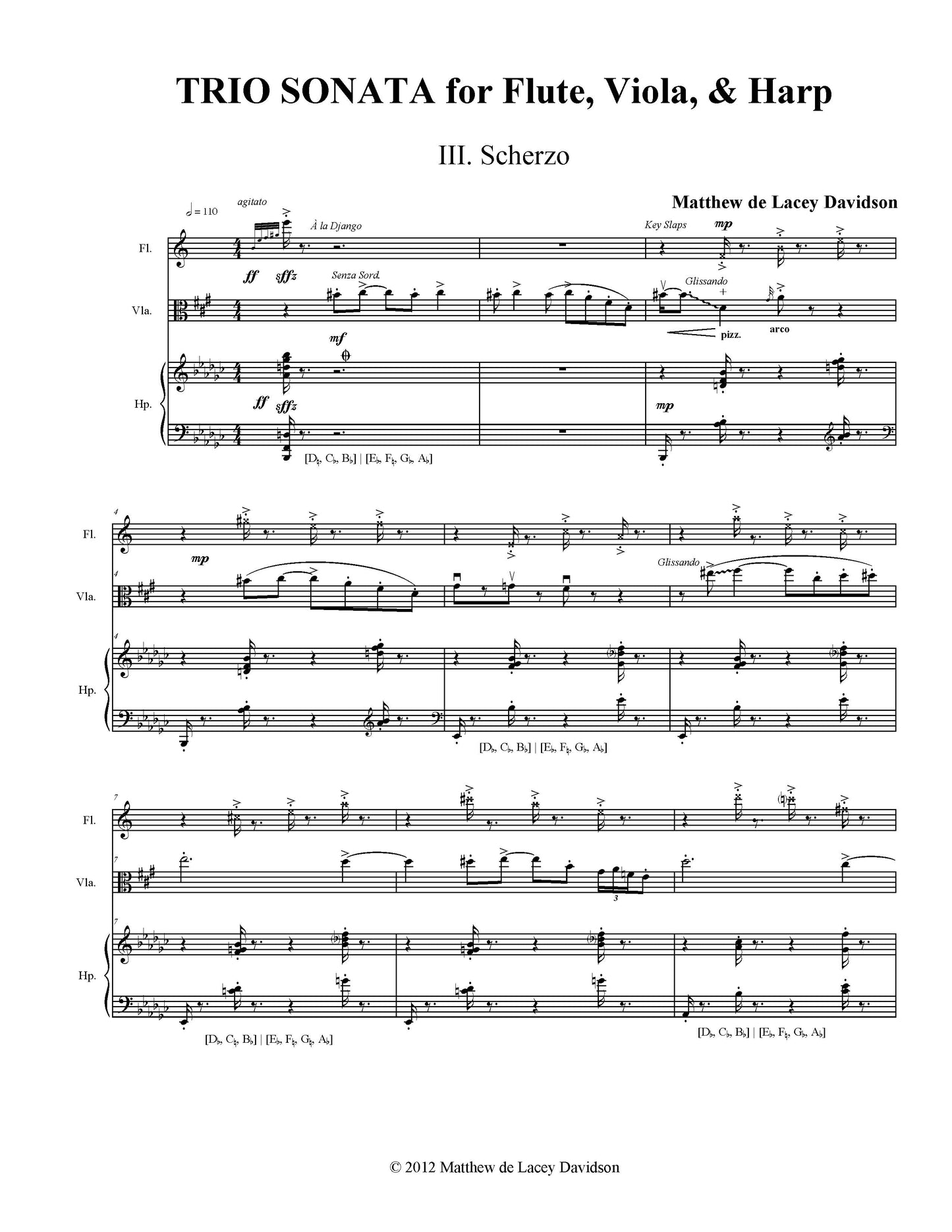 Trio Sonata For Flute, Viola, And Harp