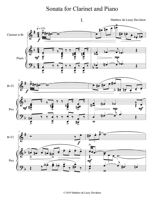 Sonata For Clarinet And Piano