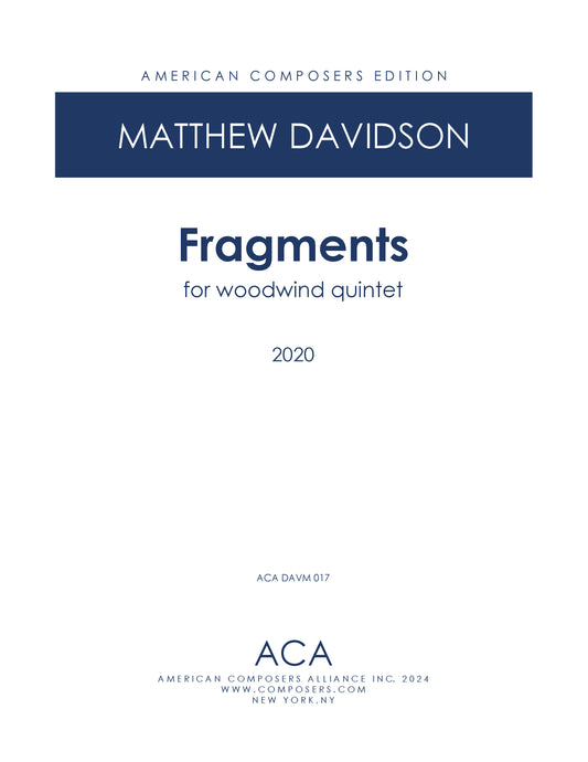 Fragments For Woodwind Quintet