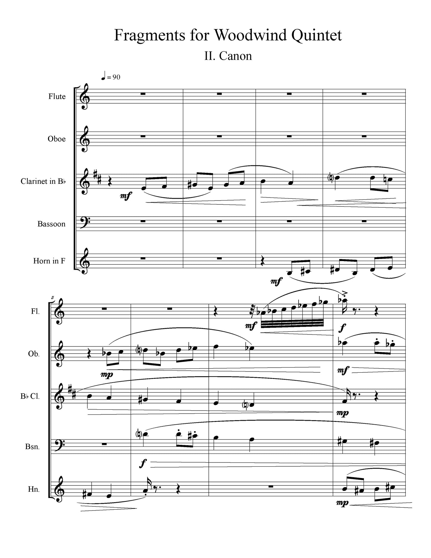 Fragments For Woodwind Quintet