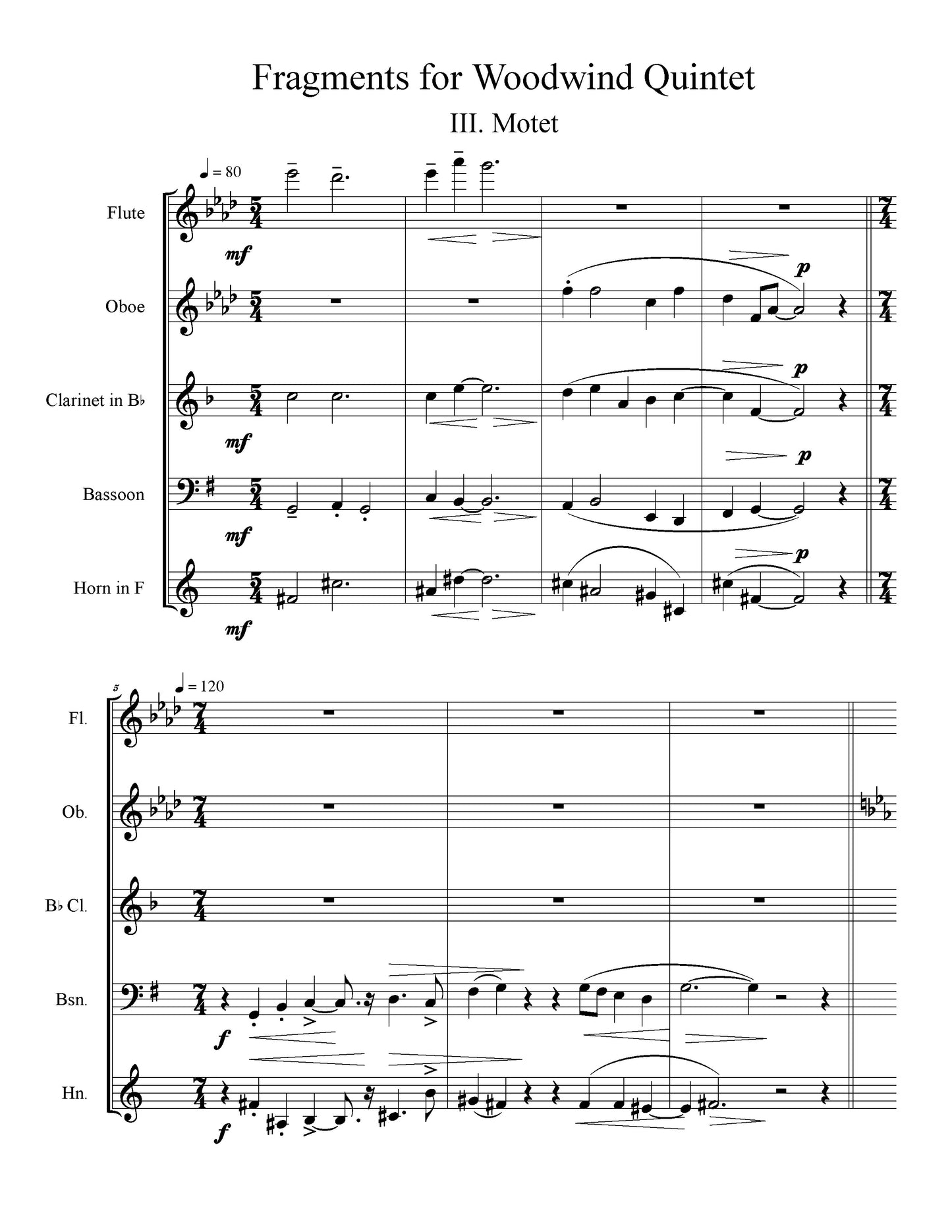 Fragments For Woodwind Quintet